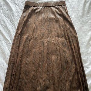 Zara midi snakeskin pleated skirt